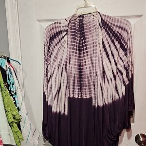 Livi Active Purple Tie-Dye Open Cardigan